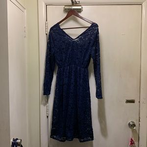 Never worn. Navy, lace dress.